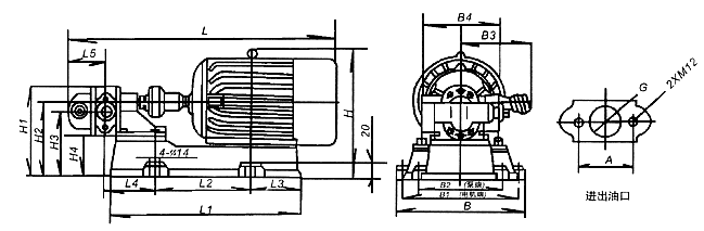 KCB1200-9600型泵外型、安装尺寸